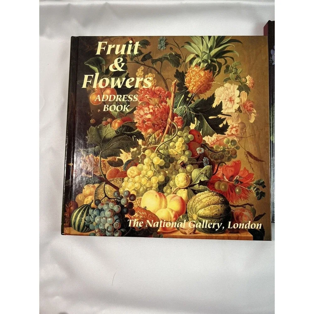3 of VTG National Gallery Fruit & Flowers Address Book Retro 8” Hardcover London